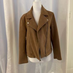 Faux suede bomber/leather jacket